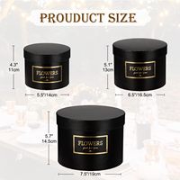Boîte Cadeau Rigide Cylindrique Noire Grande Taille en Gros pour Portefeuilles, Chapeaux, Bouquets Floraux, avec Logo Estampé Or Fait Main