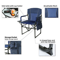 Chaise de camping compacte et pliable avec table latérale et poche de rangement
