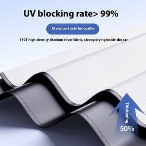 Parasol de coche antivioleta personalizado de 190T, Protector de parabrisas plegable <span class=keywords><strong>para</strong></span> niños, bolsa de PE <span class=keywords><strong>para</strong></span> camiones, paraguas de protección UV geométrico <span class=keywords><strong>para</strong></span> coche - Product Image 2