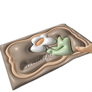 Tapis de bain rectangulaire floral Welcome Home, antidérapant et absorbant, pour la salle de bain, motif en tissu technologique 1 - Product Image 2