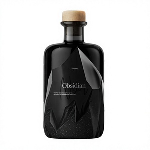 Bottiglie per Liquori da 750ml in Vetro Nero Stile Nordico con Tappo in Sughero e Stampa in Oro a Caldo per Rum, Vodka, Whiskey, Tequila, <span class=keywords><strong>Gin</strong></span> - Product Image 1