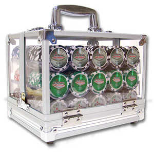 Portador de fichas de póker de estilo Las Vegas acrílico 600 de alta calidad con bandeja de juego incluida - Product Image 3