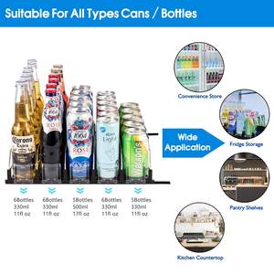 Empujador de 5 carriles, organizador de botellas de bebidas, resorte de bebida ajustable, deslizador para nevera - Product Image 2