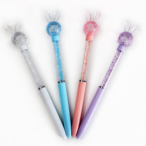 O & q कस्टम लोगो एब्स क्रिस्टल बॉलपॉइंट पेन 0.7 मिमी प्यारे पशु माउस खरगोश हंस शैली की गुणवत्ता फैशनेबल कावई प्लास्टिक पेन - Product Image 2