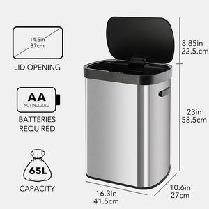Cestino da 13 galloni sensore elettronico in acciaio inossidabile Touchless automatico casa ufficio cucina del bagno rifiuti <span class=keywords><strong>Smart</strong></span> casalinghi - Product Image 6
