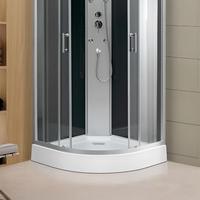 Cabine de douche de luxe avec douche vapeur et sauna, porte coulissante à cadre en aluminium, design moderne, pose au sol