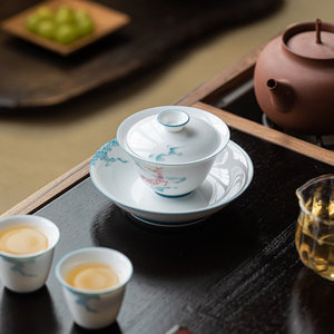 Guanlan Ceramic Teapot Stand Round Porcelain Dry Brewing Tray For Kung Fu <b>Tea</b> <b>Set</b> Household Use - Product Image 3