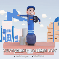Muñeco Inflable Publicitario para Exteriores, Niño con la Mano en el Aire, para Promoción de Taller de Neumáticos, Personalizado