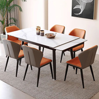 Table à manger rectangulaire de luxe légère avec dessin rétractable Rock Board Stretch Folding pour petit appartement usage domestique