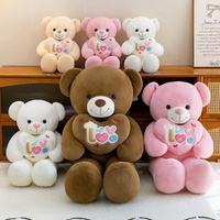 Peluche Ourson Cœur d'Amour Adorable, Jouet en Peluche Doux, Vente en Gros, Peluche Personnalisée, Cadeau et Jouet d'Anniversaire de la Saint-Valentin pour Enfants