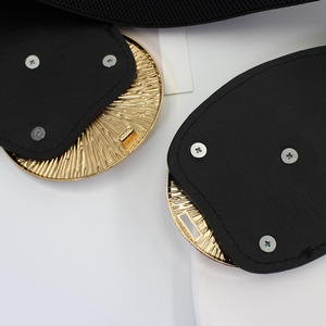 Cinto Decorativo com Fivela Redonda - Cinto de Cintura Larga Estilo Europeu-Americano para Vestidos e Casacos Femininos - Product Image 5
