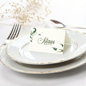 Tarjeta de Menú de Boda Personalizada con Hojas Botánicas en Acuarela, Impresión Personalizada para Recepción de Boda, Suministros para Mesa de Comedor Fino - Product Image 2