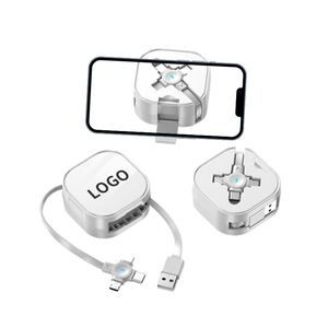 Soporte telescópico para teléfono con cable de datos USB de carga rápida al por mayor con logotipo - Product Image 1