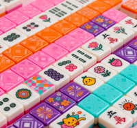 Tuiles de Mahjong de type américain, jeu de Mahjong en acrylique transparent, logo de la couche intermédiaire OEM, style Mahjong tendance sur Instagram