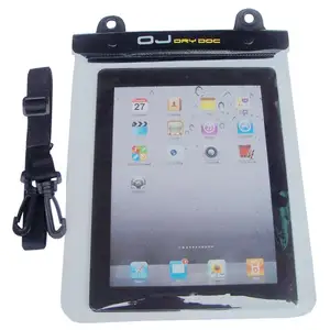 Plastic waterproof dry bag for pad 10" PVC waterproof laptop beach Pouch with lanyard