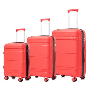 Voyage d'affaires de haute qualité 20/24/28 pouces 3 pièces Pp ensemble de bagages d'affaires avec 8 roues