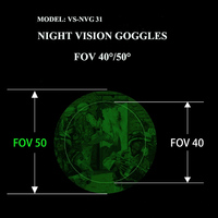 VISIONKING PVS31 Gen3 Teropong Penglihatan Malam dengan Fosfor Putih Resolusi 64lp/mm 40 FOV Tahan Air