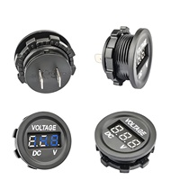 Voltmètre numérique LED avec écran couleur, panneau de mesure de tension, classe CE, certifié RoHS, 2A, IP65, ignifuge, PC, 12-24V, découpe de 27mm, pour voiture