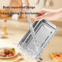 Boîte à lunch chauffante électrique portable, sans fil, rechargeable, chauffe-aliments sans cordon, en acier inoxydable 304, étanche, pour le bureau