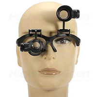 10X 15X 20X 25X Headband Magnifier Double Eyes Glass Jeweler Loupe with 2 LED Lights 8 Replaceable Lens for Jeweler Watch Repair
