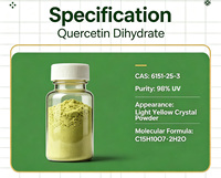 Quercétine dihydratée 98% CAS 6151-25-3 Poudre jaune-vert clair Extrait naturel de Sophora Japonica Matière première pour complément alimentaire