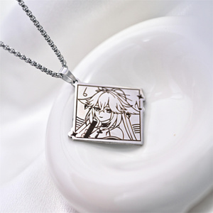 Collar de <span class=keywords><strong>Genshin</strong></span> <span class=keywords><strong>Impact</strong></span> para Mujer y Hombre, Tendencia Anime, Acero de Titanio, Colgante de Kazuha <span class=keywords><strong>Yun</strong></span> Jin, Cadena para Suéter, Regalo de Cosplay - Product Image 6