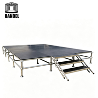 Scène modulaire sur mesure, structure carrée stable, plateforme de scène pliable pour mariage et banquet