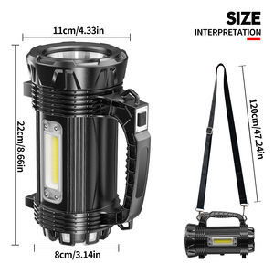 Potente luce da lavoro <span class=keywords><strong>a</strong></span> LED ad alta luminosità torcia <span class=keywords><strong>a</strong></span> lungo raggio da 600M proiettore ricaricabile USB proiettore impermeabile potente faretto - Product Image 5