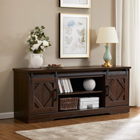 Meuble TV ferme moderne 3 en 1 pour TV jusqu'à 85 "Centre de divertissement en bois avec rangement ouvert pour table console de salon
