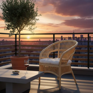 Fabiano Chair Rattan Stylish and Comfortable <b>Seating</b> for Living Room Bedroom or Outdoor Spaces Perfect for Home Furniture - Product Image 1