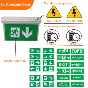 Panneau de signalisation d'urgence à LED Tuoming IP65, éclairage périphérique, simple face, monté au plafond, personnalisable - Product Image 2