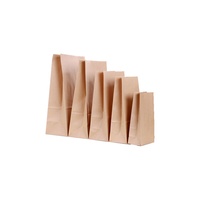 Sac en papier kraft à fond plat sans poignée, imprimé avec logo personnalisé, pour boulangerie, vente au détail, livraison, emporter, emballage alimentaire, pain