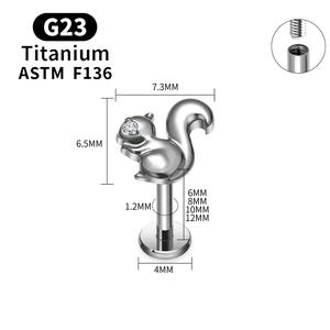 Labret เบาะเกลียวเจาะป้องกันการเสื่อมเสียป้องกันการกัดกร่อน unisex คืนแต่งงานสวม F136 ASTM โลหะผสมไทเทเนียมชุบ PVD - Product Image 3