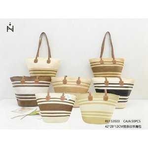 Borsa a Tracolla a Righe Larghe 42x28x12cm BOLSO Borsa da Spiaggia - Product Image 1