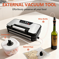 Scelleuse sous vide alimentaire domestique puissante et améliorée 95KPa avec double étanchéité et fonction d'inflation d'air pour viande et aliments