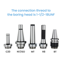 Ensemble de têtes de perçage de précision R8 BT40 BT50 MT2 MT3 50mm 75mm 100mm F1 12 micro-réglables pour outils CNC