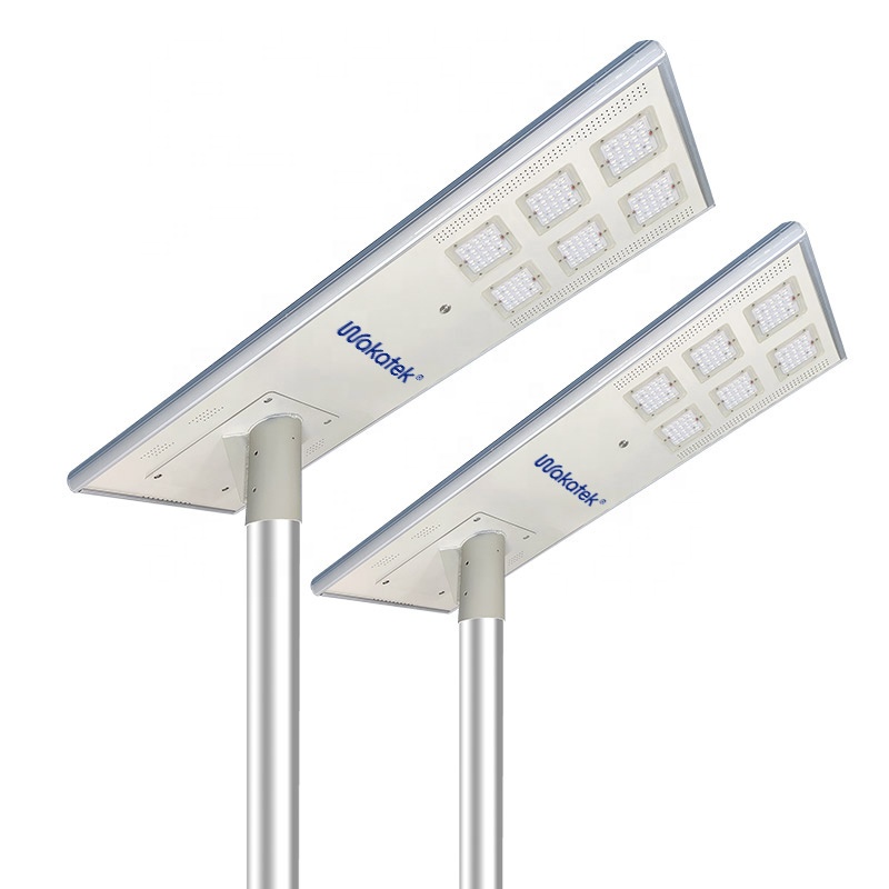 Wakatek Road Наружное освещение лампы высокой мощности 60 Вт 80 Вт 100 Вт все в одном светодиодный солнечный уличный свет Открытый водонепроницаемый уличный светодиодный светильник на солнечной батарее