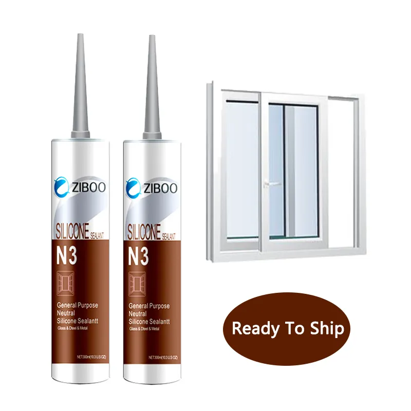 Ziboo N3 Neutral Cure Fast High Adhesion RTV Glass GP Caulk Silicone Sealant
