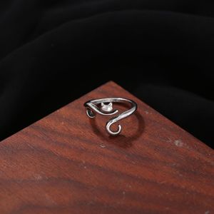 विंटेज पुरुषों की प्रवृत्ति एंटी-थाई सिल्वर ओपन रिंग पुरुषों की एकल शुभ मोटी अंगूठी - Product Image 2