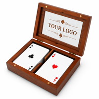 Ensemble de jeu de poker en bois vierge, supports vierges pour gravure laser, logo personnalisé, OEM, cartes à jouer, dés, boîte cadeau pour marque privée, vente en gros et revente