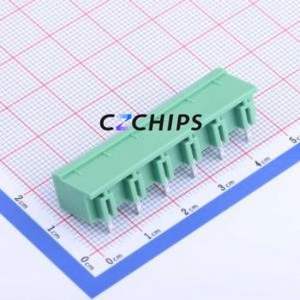 KF2EDGRC-7.5-6P Plug-in Terminal Block Bent Lead Through Hole,P=7.5mm Connector Board-to-Board / Socket Closed 1x6P 7.5mm Green - Product Image 2