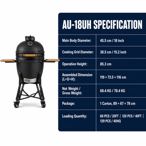 AUPLEX OEM Griglia a Carbone in Ceramica Kamado Cinese da 18 Pollici <span class=keywords><strong>per</strong></span> Barbecue all'Aperto, Giardino, Patio e Cortile - Product Image 5