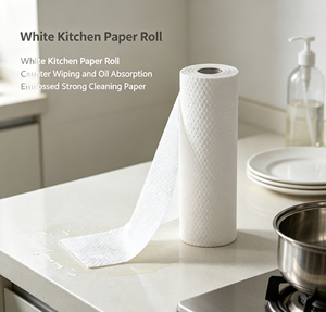 White 2 Ply <b>Paper</b> Towel Roll Multi Purpose <b>Kitchen</b> Towel Virgin Wood Pulp Custom Printed Jumbo Roll Standard Roll - Product Image 2