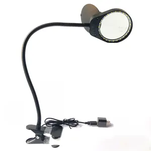 Lampe loupe de bureau LED, pince Portable 3X/10X Type de pince de bureau 26 led, lampe de bureau, loupe à pince