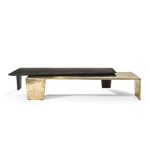 <span class=keywords><strong>Mesa</strong></span> central moderna de acero inoxidable martillado Alto y Bajo vintage, diseño de sala de estar con material metálico - Product Image 1