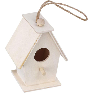 Houten Vogelhuis 4-delige <span class=keywords><strong>Mini</strong></span> Hangende Vogelhuis Nestkast Natuurlijke Onafgewerkte Houten Nesten Voor Buitentuin Patio - Product Image 5