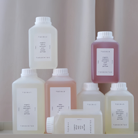 Bouteille en plastique carrée de 1000 ml pour l'emballage d'adoucissant et de shampoing, bouteille de détergent de 500 ml, bouteille de liquide à lessive épaissie
