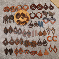 Pendientes de Madera Africanos Boho Colgantes Bohemios Ligeros Estilo Étnico para Mujer
