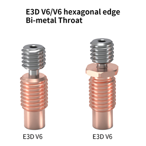 Gorge plaquée cuivre en alliage de titane lisse bi-métal Heatbreak pour <span class=keywords><strong>E3DV6</strong></span> MK8 Anycubi Vyperr KobraMax Sidewinde X1 X2 Hotend - Product Image 3