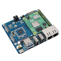Raspberry Pi CM4 double RJ45 IO Board double Gigabit Ethernet M.2 5G/4G Base Board Modules électroniques Kits conçus pour le module